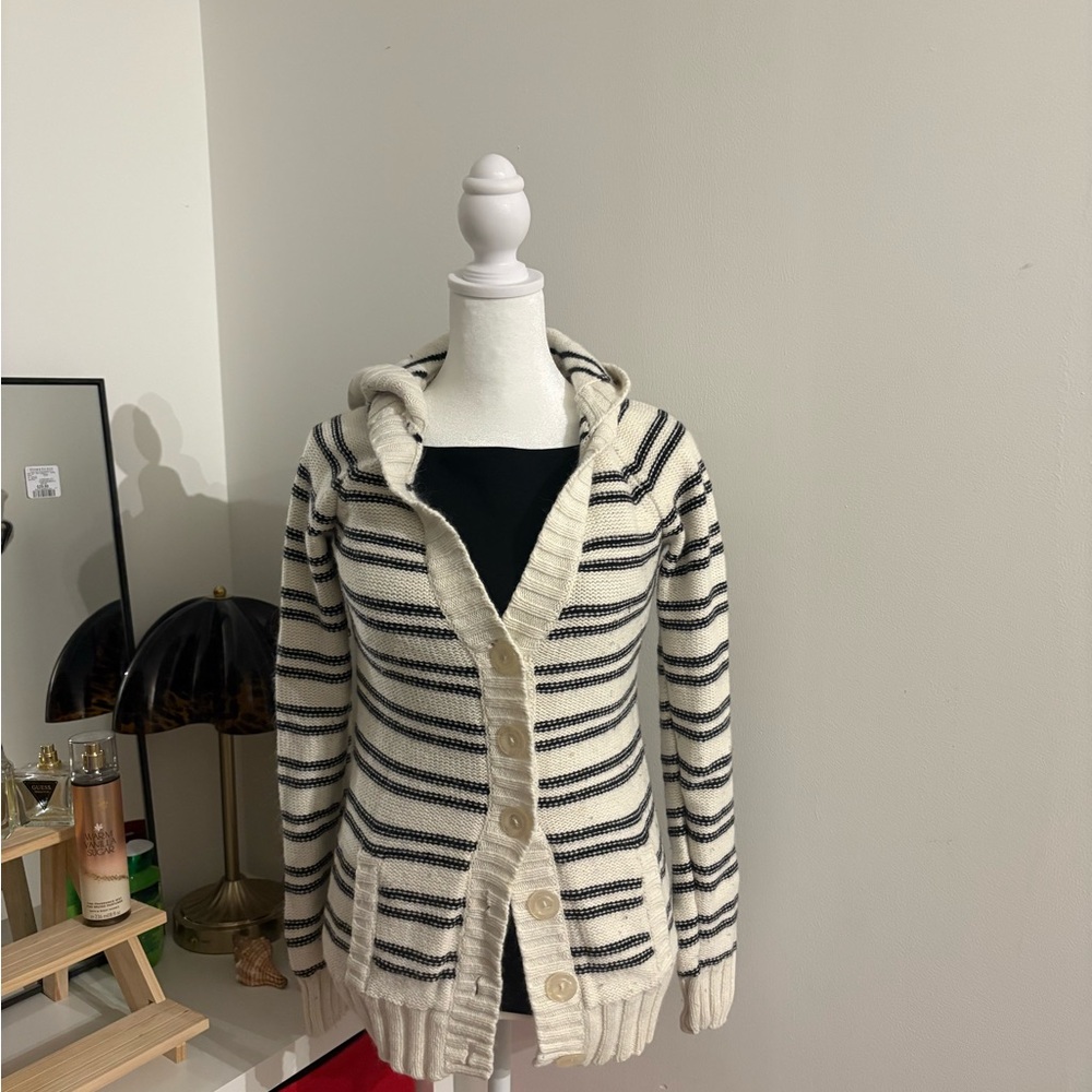 Guess Black and White Striped Cardigan - Picture 4 of 4